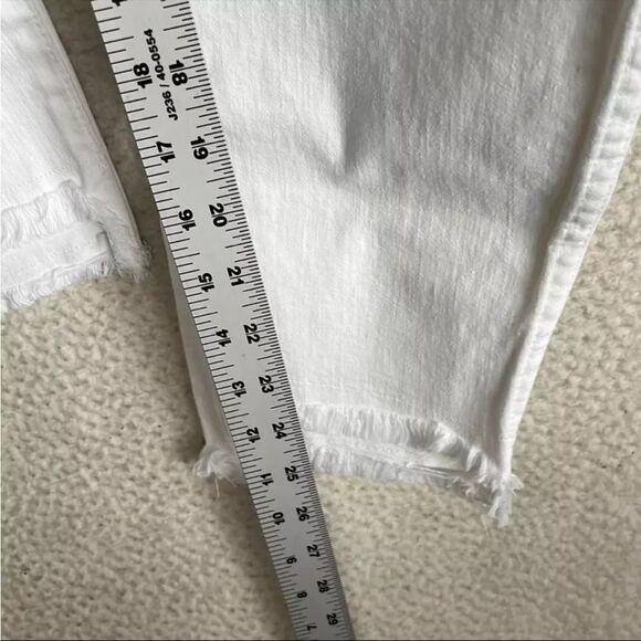 Madewell High‎ Rise Skinny Jeans Step Hem Womens Size 35 Petite White - Picture 6 of 12